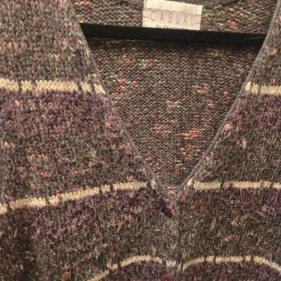 Vintage 90s Chunky Knit Button Front Sweater Vest Oversized - Picture 3 of 7